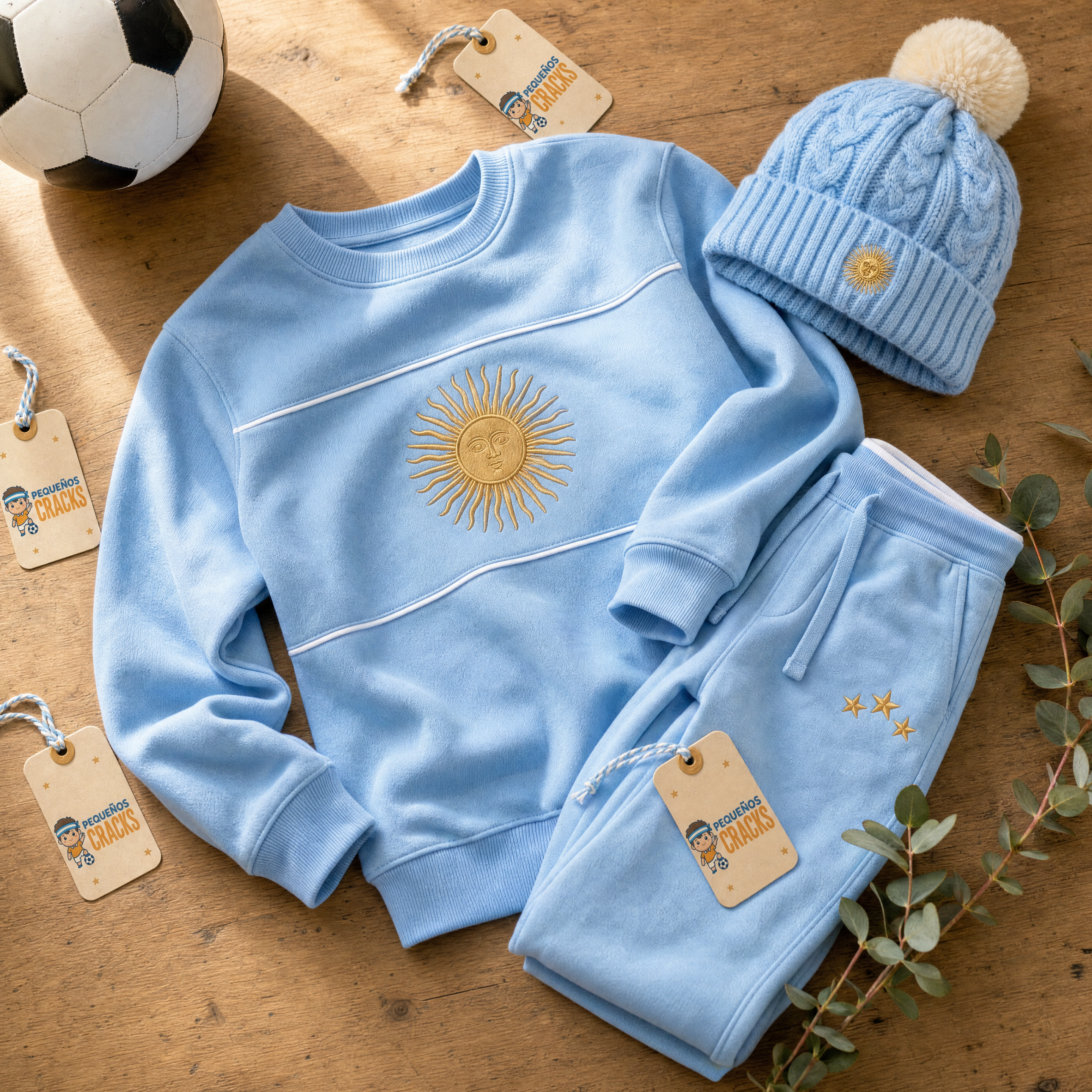 Combo Campeón · Buzo Sol de Mayo + Jogger + Gorro